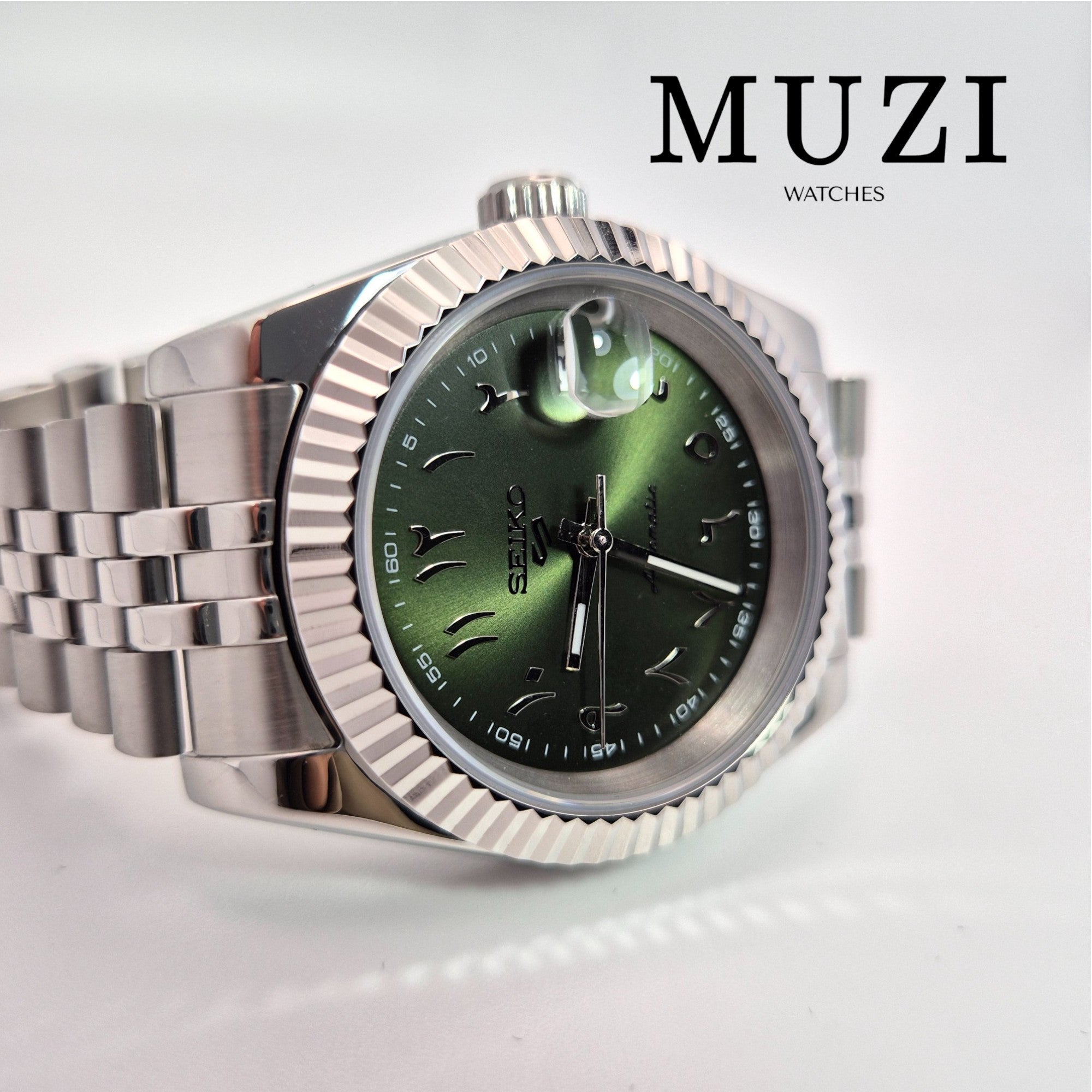 SeiJust Arabic Olive Green- Custom Seiko Mod NH35 Automatic