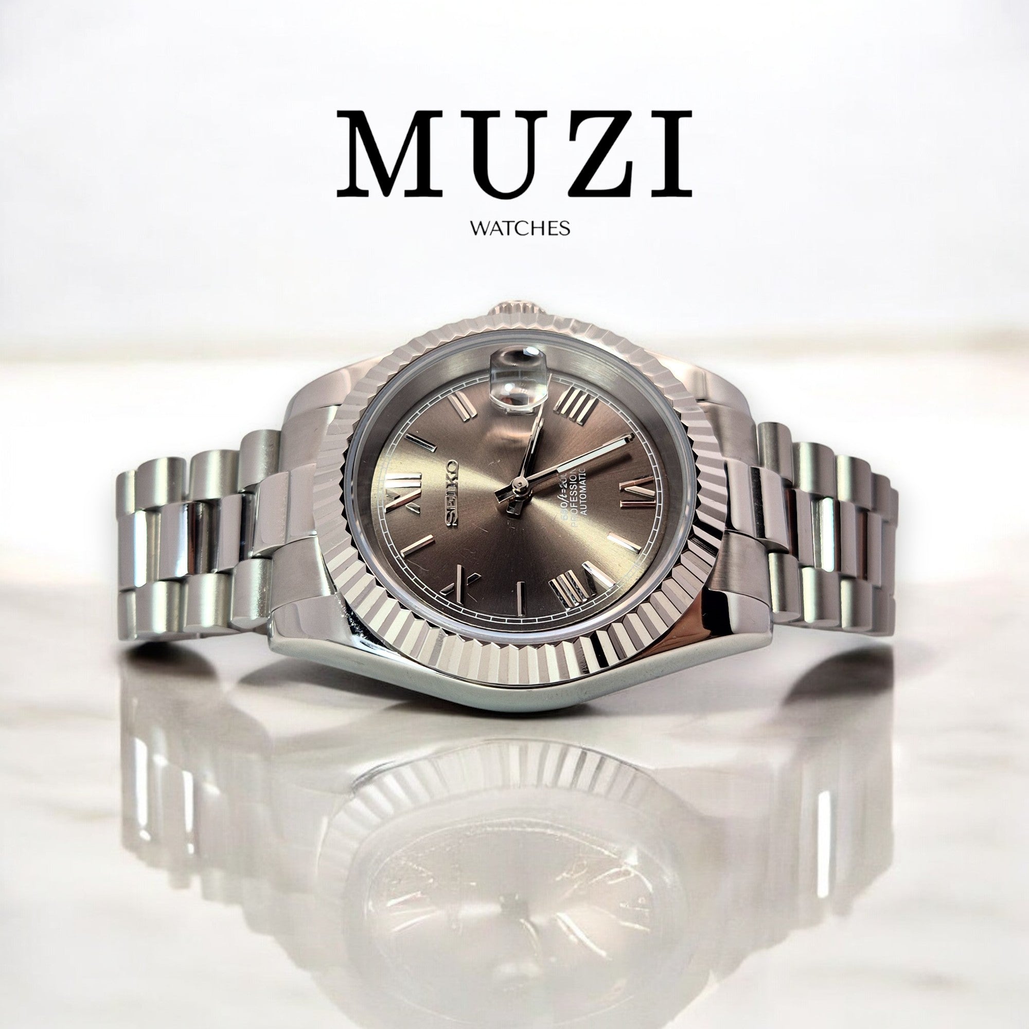 SeiJust Grey Roman- Custom Seiko Mod NH35 Automatic