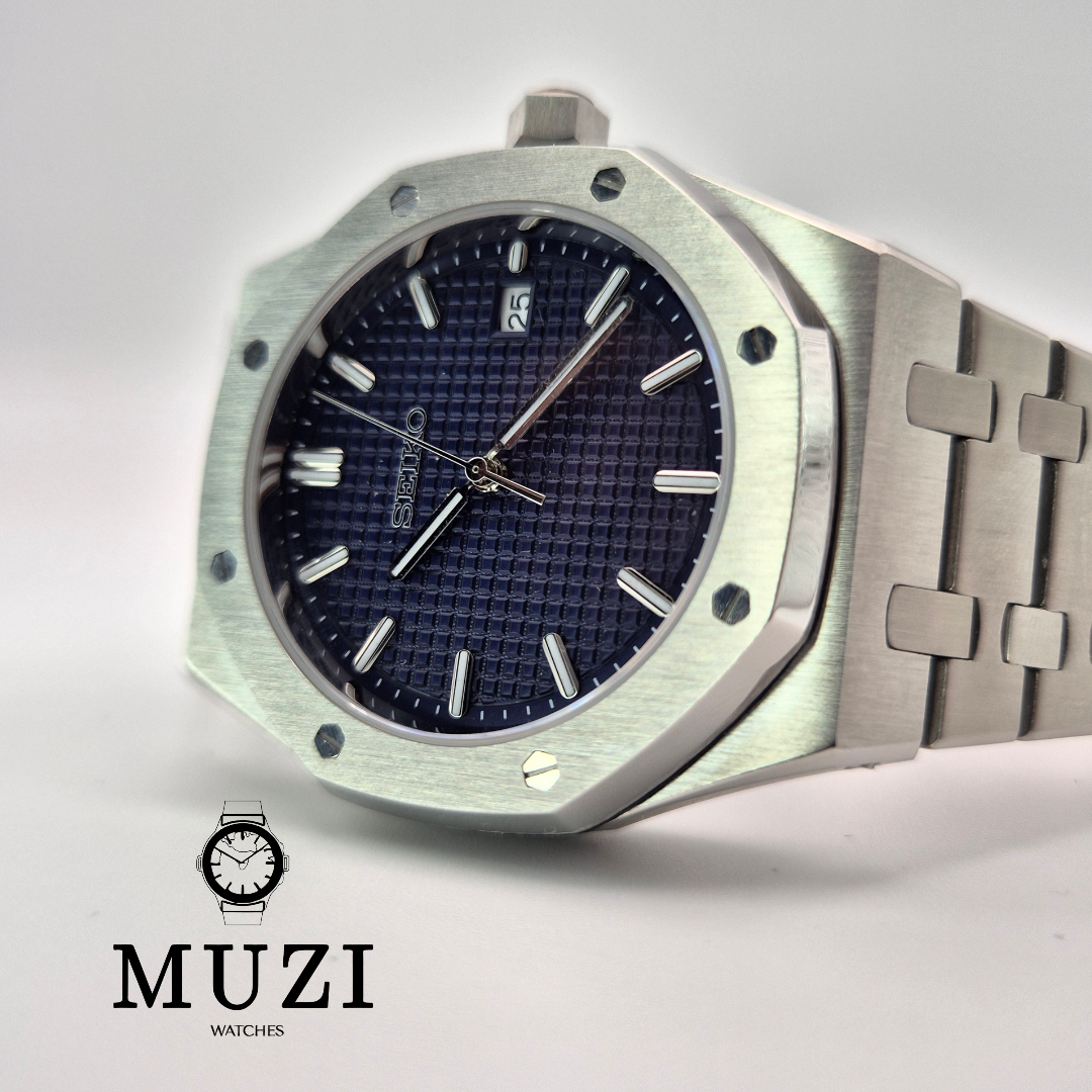 Royal Sei-Oak Blue - Custom Seiko Mod NH35 Automatic - Muzi Watches