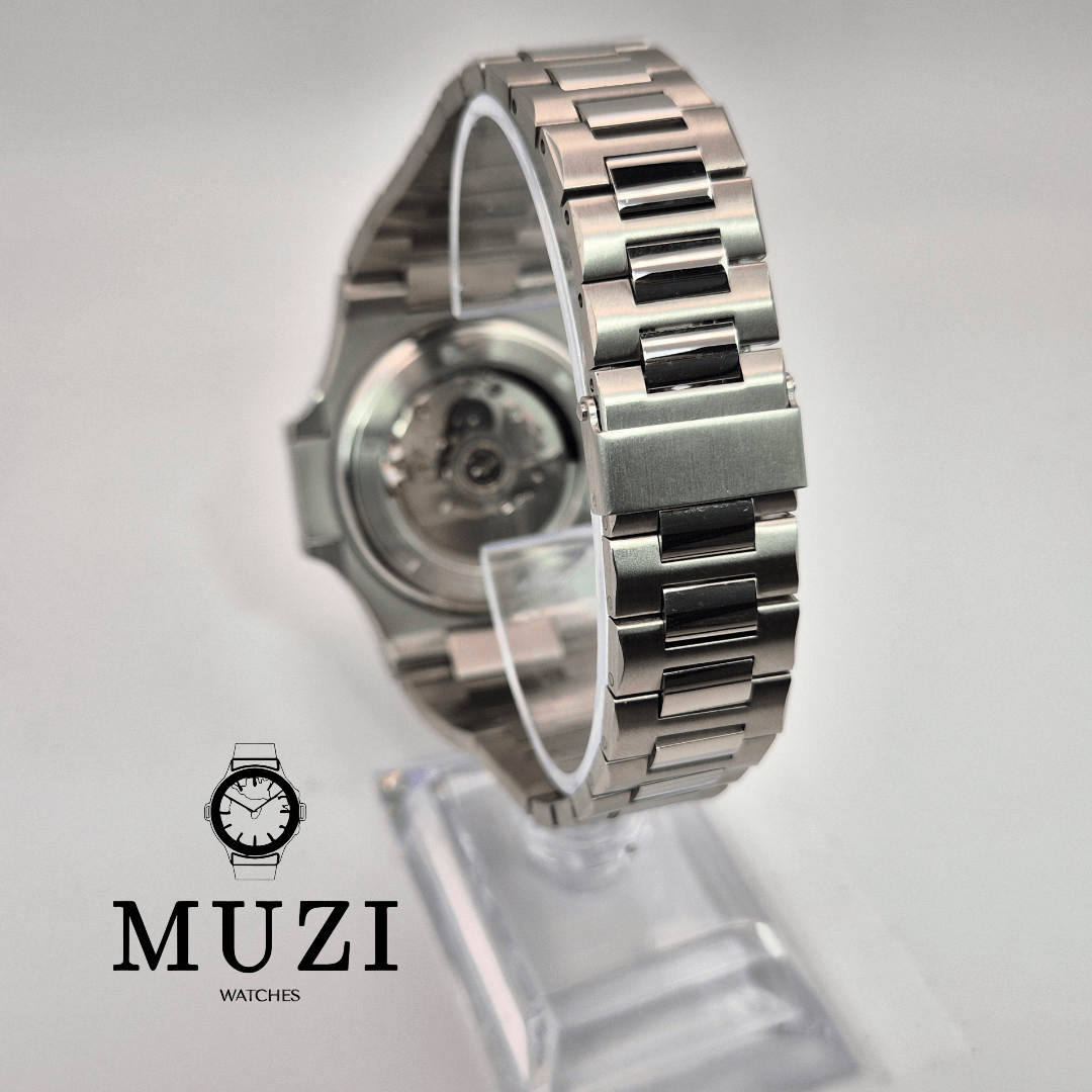 SeiNaut Blue to Dark Open Heart- Custom Seiko Mod NH38 Automatic - Muzi Watches