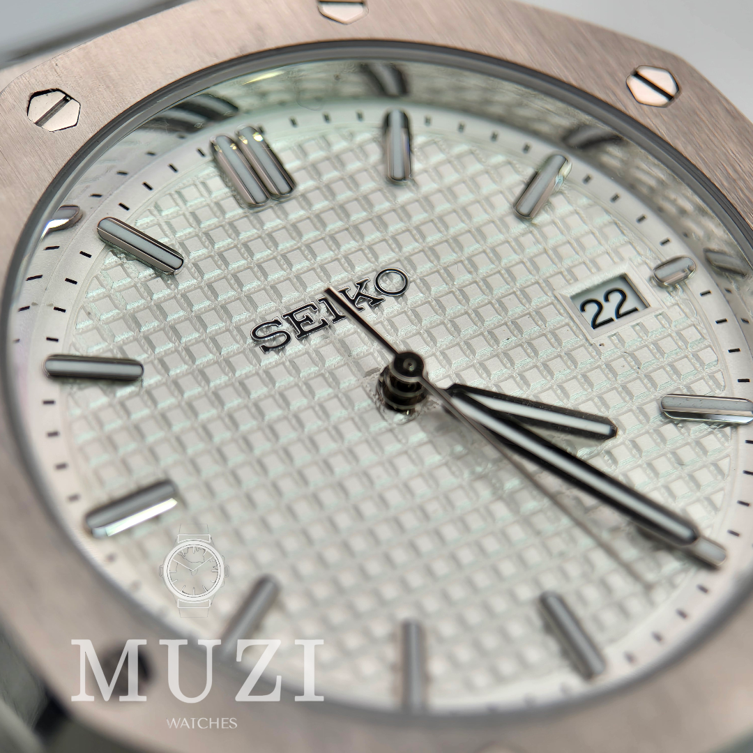 Royal Sei-Oak White - Custom Seiko Mod NH35 Automatic - Muzi Watches