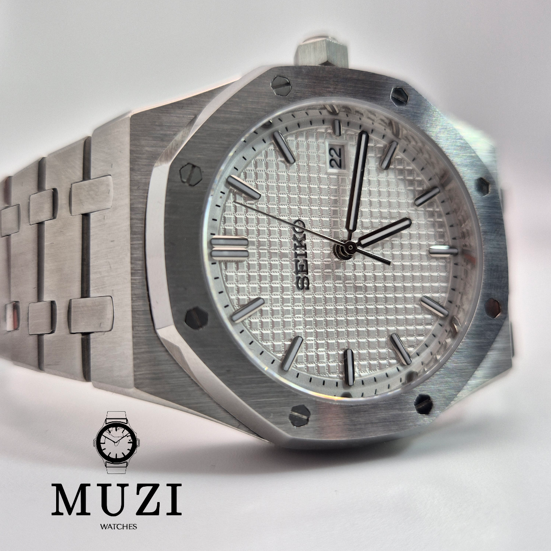 Royal Sei-Oak White - Custom Seiko Mod NH35 Automatic - Muzi Watches