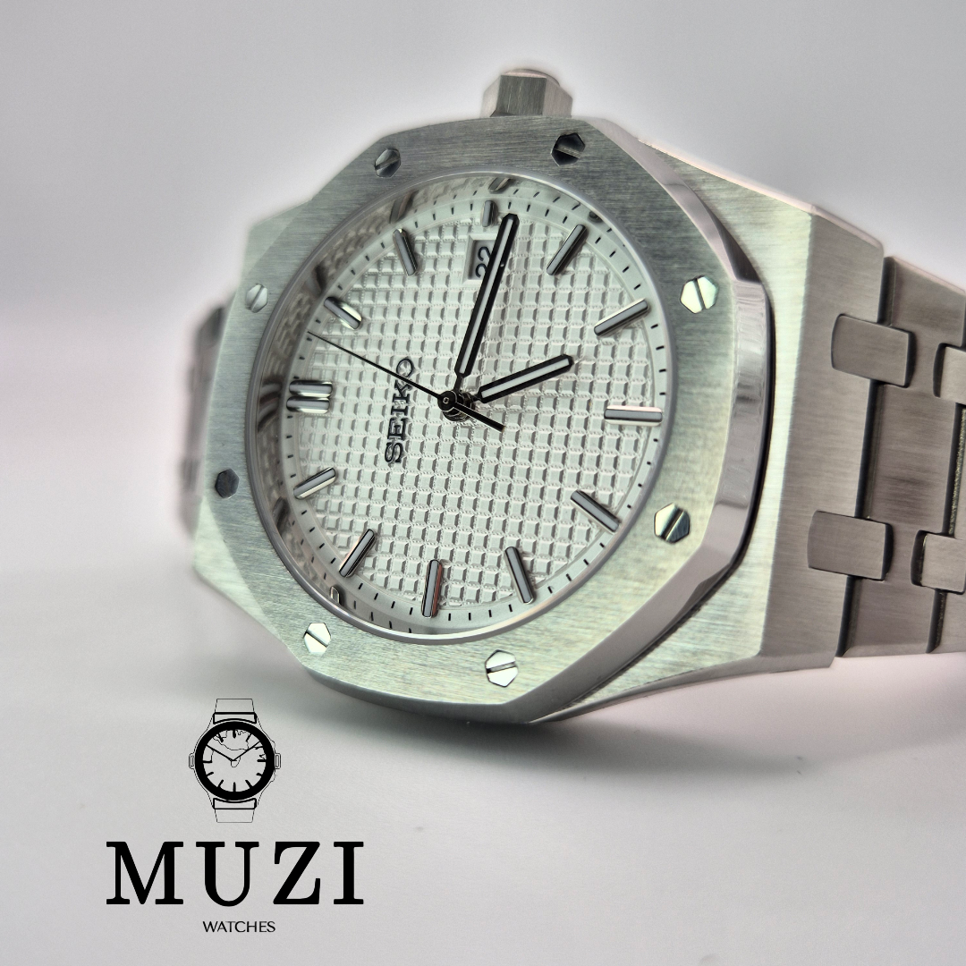 Royal Sei-Oak White - Custom Seiko Mod NH35 Automatic - Muzi Watches