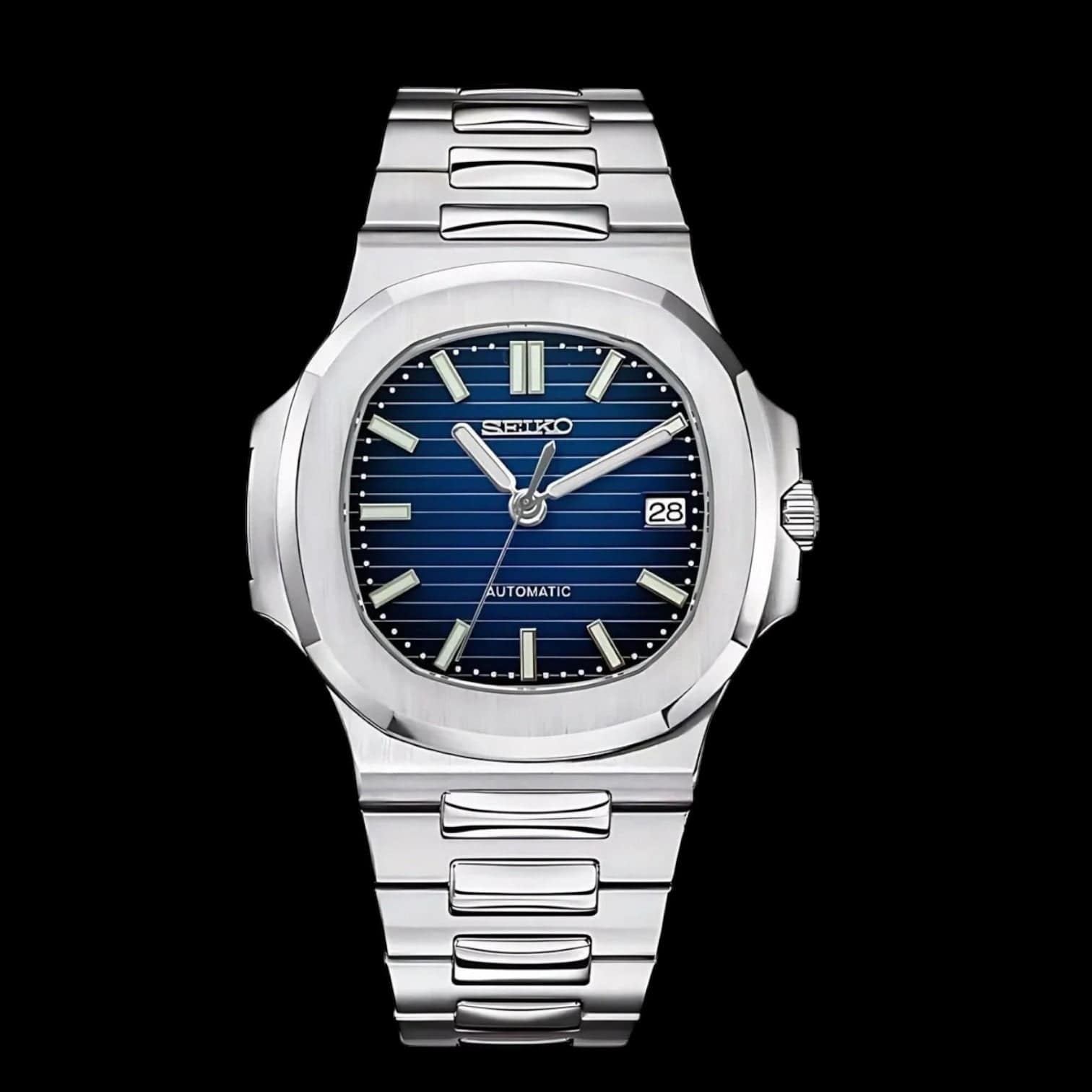 SeiNaut Dark to Blue Open Heart- Custom Seiko Mod NH35 Automatic