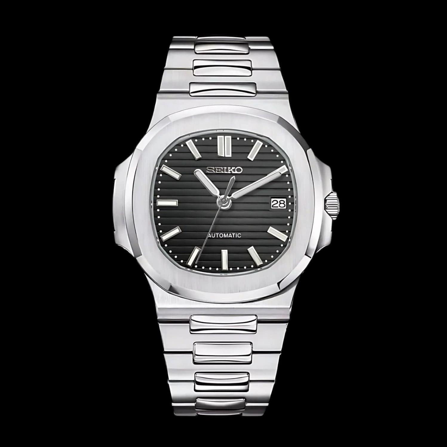 SeiNaut Black- Custom Seiko Mod NH35 Automatic