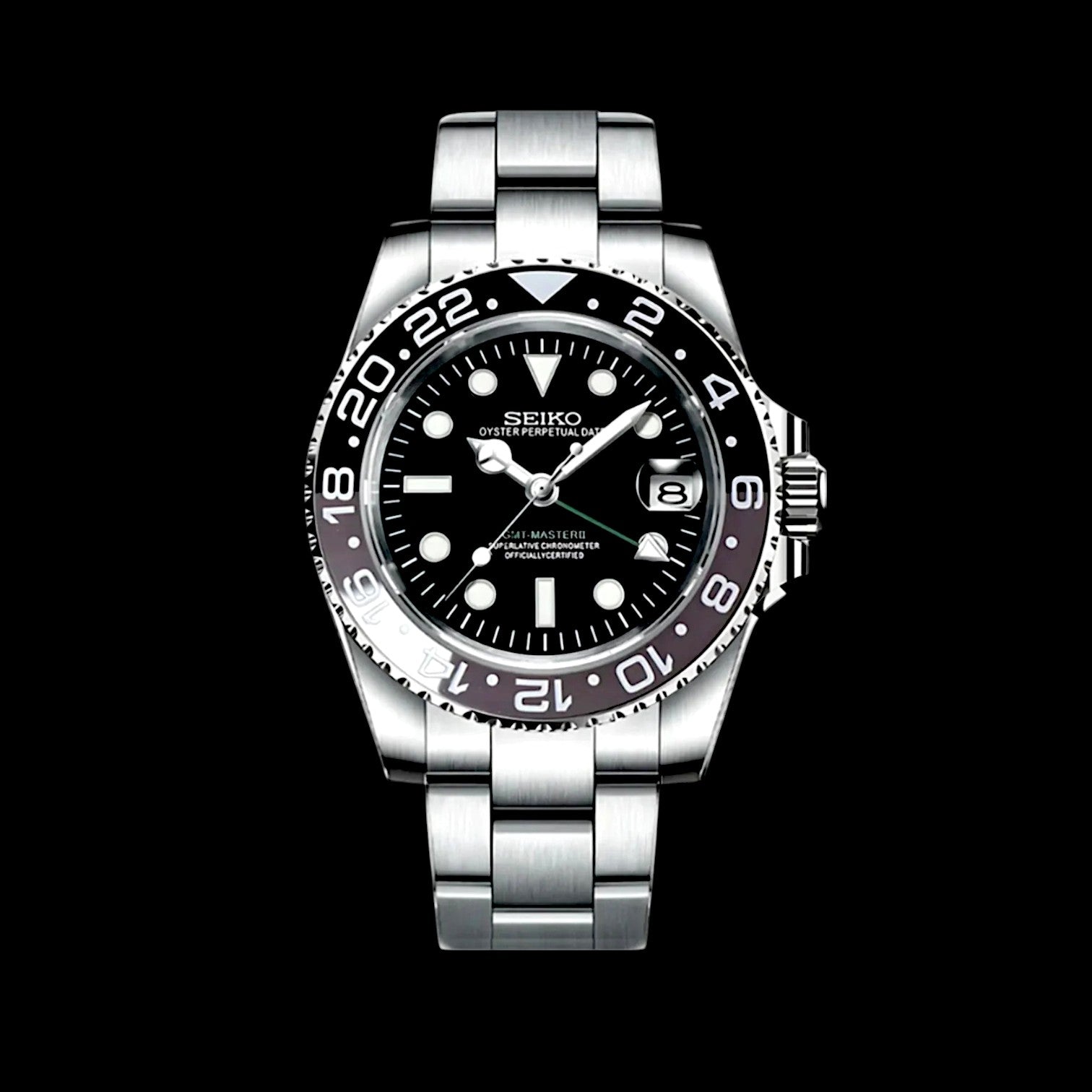 Sei-GMT Bruce Wayne - Custom Seiko Mod NH34 Automatic