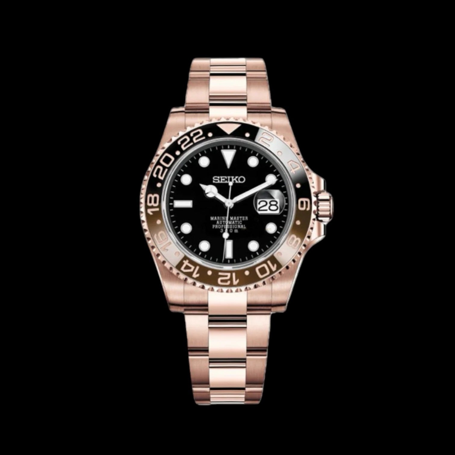 Sei-GMT Rose Gold - Custom Seiko Mod NH34 Automatic