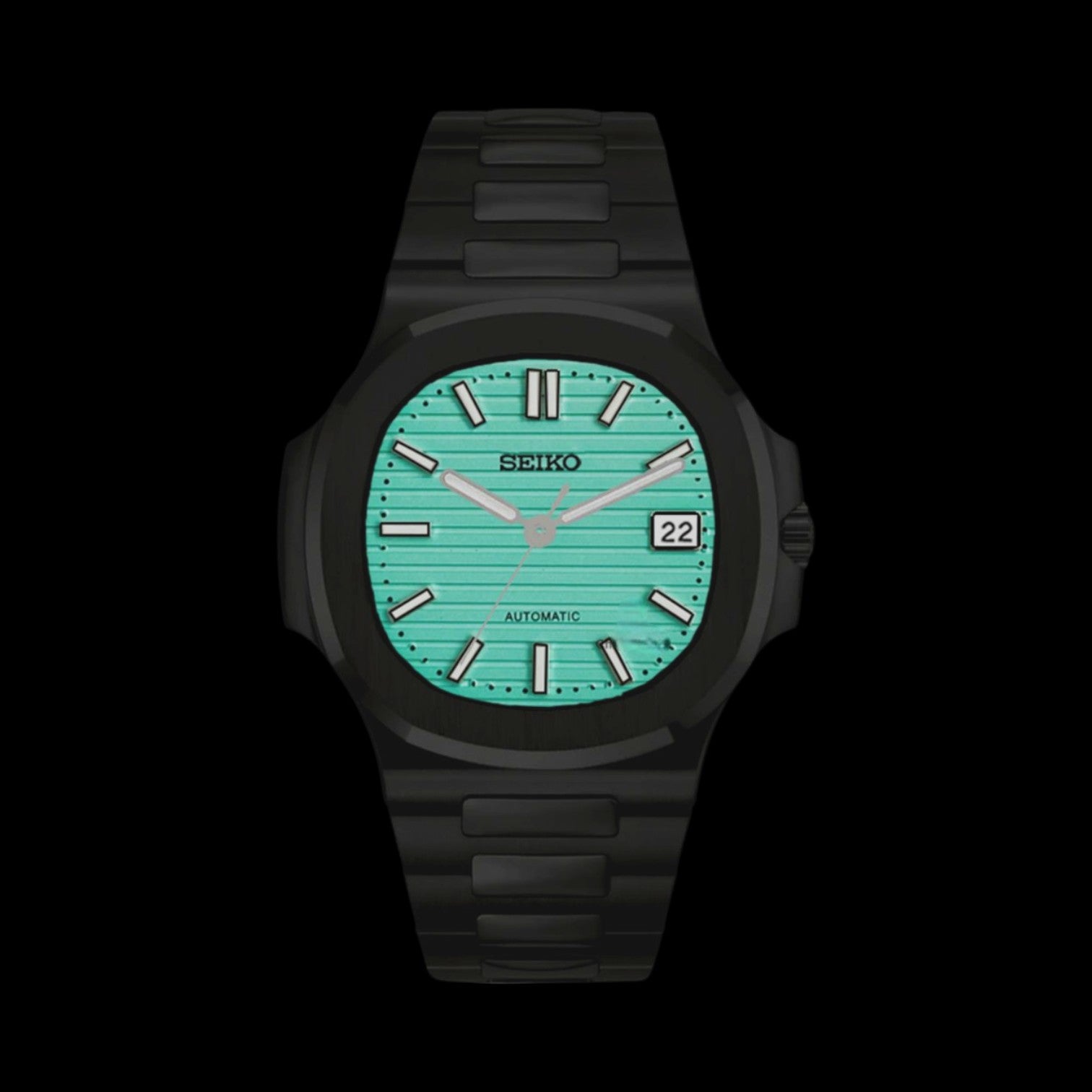 SeiNaut Black Tiffany- Custom Seiko Mod NH35 Automatic