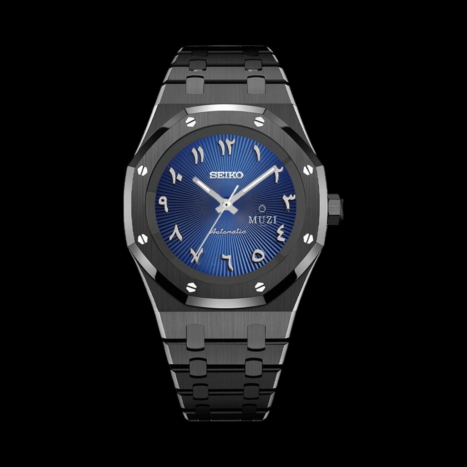 Royal Sei-Oak Black | Blue Arabic- Custom Seiko Mod NH35 Automatic