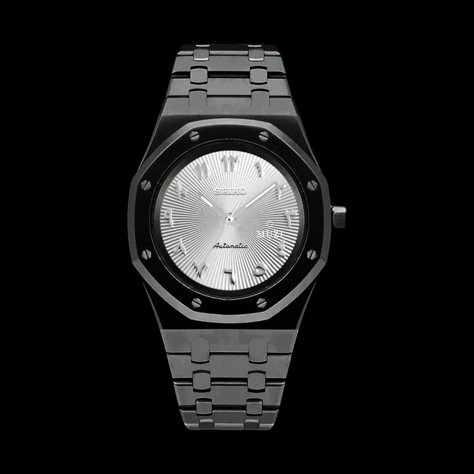 Royal Sei-Oak Black | Chrome  Arabic- Custom Seiko Mod NH35 Automatic
